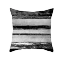 Square pillowcase with black and white horizontal watercolor stripes on soft peach skin fabric - Short Plush Single Side / 45x45cm / TPR309-40