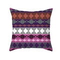 Nordischer Kissenbezug mit violetten und ziegelroten böhmischen geometrischen Mustern - 45x45 Quadrat (Ohne Füllung) / Dunkelviolettes Ziegelrot Ethnisch (TPR340-23)
