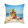 Funda de cojín de verano con piña y gafas de sol en una silla de playa al mar - Estilo Piña Gafas de Playa (TPR379-2)
