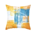 Moderner abstrakter Kissenbezug mit gelb-blauem Aquarell-Ölgemälde-Design - Lebendiger gelber und blauer Ölgemälde-Stil (TPR309-26) / 45x45cm / Gelb, Blau und Orange