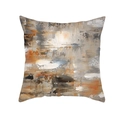 Abstrakter Kissenbezug mit Aquarellmuster in Orange und Braun für Sofadekoration - Abstrakte Ölgemälde einseitig bedruckt (TPR309-8) / 45x45cm / Orange Braun Grau