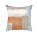 Abstrakter Kissenbezug mit Ölgemälde-Muster in Terrakotta und Blau-Tönen - Abstrakte Ölgemälde einseitig bedruckt (TPR309-7) / 45x45cm / Terrakotta Beige Grau Blau