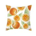 Nordischer Kissenbezug mit frischem Aquarell-Orangen- und grünem Blattmuster - 45*45cm (Ohne Kissenfüllung) / Aquarell Orangen Scheiben Stil (TPR357-11)