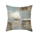 Moderner abstrakter Kissenbezug in Blau und Braun aus weichem Pfirsichhautgewebe - Abstrakte Ölgemälde einseitig bedruckt (TPR309-19) / 45x45cm / Blau Braun Beige Weiß
