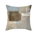 Quadratischer Kissenbezug aus Pfirsichhaut mit braun-blauen geometrischen Ölgemäldemustern - Abstrakte Geometrie einseitig bedruckt (TPR309-18) / 45x45cm / Braun Beige Blau Weiß