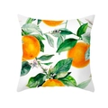 Quadratischer Kissenbezug mit Aquarell-Orangen und Blattdruck auf weißem Hintergrund - 45*45cm (Ohne Kissenfüllung) / Obstgarten Blume Orangen Stil (TPR357-13)
