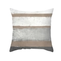 Moderner abstrakter Kissenbezug mit grauen und beige Streifen auf Pfirsichhaut-Stoff - Abstrakte Streifen einseitig bedruckt (TPR309-17) / 45x45cm / Grau Weiß Beige