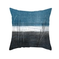 Abstrakter Kissenbezug mit blauen und grauen Aquarell-Farbblöcken für das Sofa - Abstrakte Farbbloecke einseitig bedruckt (TPR309-39) / 45x45cm / Dunkelblau Grau Weiß