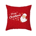 Federa rossa con Babbo Natale e scritte decorative Merry Christmas - Babbo Natale con Trama Rossa (TPR334-6)