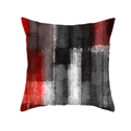 Moderner abstrakter Kissenbezug mit roter und schwarzer Ölmalerei-Textur-Design - Pfirsichhaut Einseitig / 45x45cm / TPR309-15