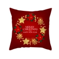 Federa natalizia rossa con ghirlanda floreale, stelle dorate e auguri di buon Natale - Fiore di Natale e Stelle d'Oro (TPR334-9)