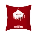 Fodera per cuscino natalizio rossa con stampa di renne e slitta di Babbo Natale - Silhouette Cervo in Sfera Bianca (TPR334-10)