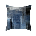 Quadratischer Kissenbezug mit abstraktem Ölgemälde in Blau und Grau modernes Muster - Pfirsichhaut Einseitig / 45x45cm / TPR309-36