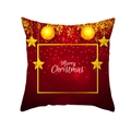 Federa natalizia rosso scuro con scritta Merry Christmas dorata e stelle - Bordo Oro con Augurio (TPR334-15)