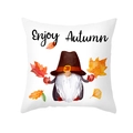 Enjoy Autumn maple leaf pumpkin gnome print square pillowcase for harvest decor - Autumn Gnome (TPR388-3) / TPR388-3