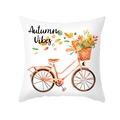 Autumn vibes pillowcase featuring orange bicycle and maple leaves on white fabric - Orange Bicycle Autumn Leaves (TPR388-4) / TPR388-4
