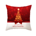 Federa per cuscino natalizia nordica rossa e bianca con albero festivo e fiocco - Albero Scintillante e Fiocco (TPR334-19)