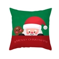 Fodera per cuscino natalizio con Babbo Natale e omino di pan di zenzero motivo Ho Ho Ho - Omino di Pan di Zenzero Rosso Verde (TPR334-20)