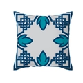Quadratischer Kissenbezug mit blauem geometrischem Muster im marokkanischen Stil - Moderne Geometrische Gewebte Linien (TPR331-6)