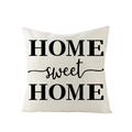 Beige polyester throw pillow case with black HOME sweet HOME typography for sofa - Home Sweet Home Style (JYM125-2) / 45x45cm