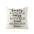 Modern polyester decorative pillowcase with black family quotes on beige textured fabric - Family Inspirational Style (JYM125-4) / 45x45cm