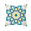 Bunter geometrischer Mandala-Kissenbezug aus Pfirsichhautgewebe für das Sofa - Seeblaues Mandala Ethno (TPR331-19)