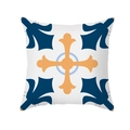 Housse de coussin à motif géométrique bleu marine et jaune pour canapé moderne - Croix Modifiée Bleu Marine Gingembre (TPR329-24)