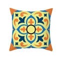 Housse de coussin en peau de pêche mandala colorée avec motifs floraux géométriques - Mandala Multicolore Style Ethnique (TPR329-25)