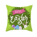 Fodera per cuscino pasquale con stampa di coniglio verde e uova Happy Easter - Nastro Verde Vibrante Coniglio Uovo (TPR354-13)