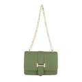 Chic green stone pattern small square bag with elegant gold chain shoulder strap - Green