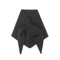 Detail of dark grey knitted wool shawl scarf with triangle wrap and knot texture - 95x95x160cm / Black