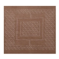 Detail of brown knitted shawl with white geometric diamond patterns and fine weaving - 95x95cm / 20# Coffee