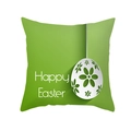 Federa verde per cuscino pasquale con stampa a uovo floreale e scritta Happy Easter - Sfondo Verde Uovo di Pasqua Floreale (TPR354-15)