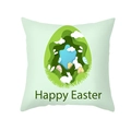 Fodera per cuscino pasquale verde chiaro con stampa di coniglio e uova Happy Easter - Stile Taglio di Carta Verde Chiaro Coniglio (TPR354-16)