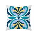 Housse de coussin carrée avec motifs floraux géométriques bleus et jaunes - Géométrique Bleu Lumineux Bohème (TPR329-28)