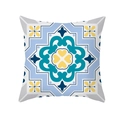 Quadratischer Kissenbezug mit blau-gelbem mediterranem geometrischem Muster - Zitronengelbe Mediterrane Fliese (TPR331-25)