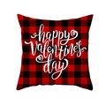 Red buffalo plaid Valentine's Day pillowcase with Happy Valentine's Day text - Plaid Lowercase Holiday Greeting Style (TPR360-8)