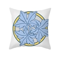 Housse de coussin en peau de pêche avec motif de feuille d'érable bleue et jaune - Art Symétrique Entrelacé de Feuilles d'Érable (TPR329-35)