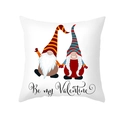 Valentine's Day peach skin pillowcase with cute cartoon gnomes and Be My Valentine text - Gnome Combination Holding Hands Style (TPR360-9)