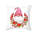Peach skin pillowcase featuring a Valentine's Day gnome with heart and flower patterns - Red and White Polka Dot Hat Gnome Style (TPR360-13)