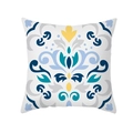 Kissenbezug aus Pfirsichhaut mit gelb-blauen geometrischen marokkanischen Fliesen - Gelb-Grau-Blaues Mandala-Fliesendesign (TPR331-38)
