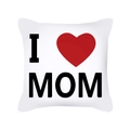 Τετράγωνη μαξιλαροθήκη με τύπωμα καρδιάς I Love MOM για διακόσμηση της Γιορτής της Μητέρας - I Love MOM Στυλ Καρδιά (TPR365-5)