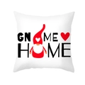Red cartoon gnome home Valentine peach skin pillowcase with heart pattern print - Gnome Home Message Style (TPR360-19)