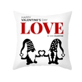 Peach skin Valentine's Day pillowcase featuring red cartoon gnomes and love heart patterns - Gnomes Holding Hands Holiday Greeting Style (TPR360-21)