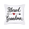 Λευκή μαξιλαροθήκη Blessed Grandma με κόκκινη καρδιά και βέλος για διακόσμηση καναπέ - Ευλογημένη Γιαγιά Στυλ Καρδιά και Βέλος (TPR365-11)