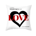 White peach skin Valentine's Day pillowcase featuring red LOVE art and heart design - Overlapping Heart Text Design Style (TPR360-24)