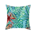 Tropical peach skin pillow cover with tigers, leopards and green plants on light blue - Tiger Leopard Jungle (TPR337-6)