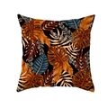 Peach skin square pillowcase with vintage tropical leaf pattern in earthy tones - Retro Earth Tone Tropical Leaf (TPR337-19)