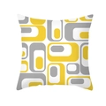 Housse de coussin nordique à motif géométrique jaune et gris en peau de pêche - Rectangle Arrondi Abstrait (TPR375-5)