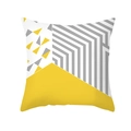 Housse de coussin géométrique jaune et grise avec motifs de triangles abstraits - Triangle Géométrique (TPR375-7)